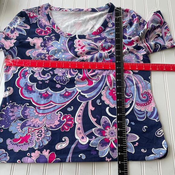 Talbots Size XL Paisley T-Shirt - Picture 7 of 8